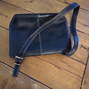 Sleek Black Leather Belt Bag